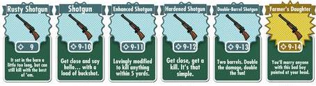 fallout shelter weapon list game list