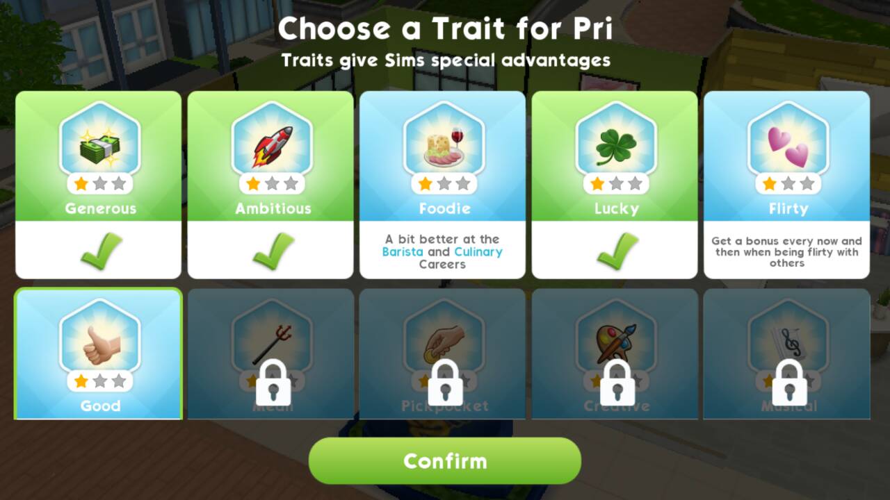 Traits The Sims Mobile