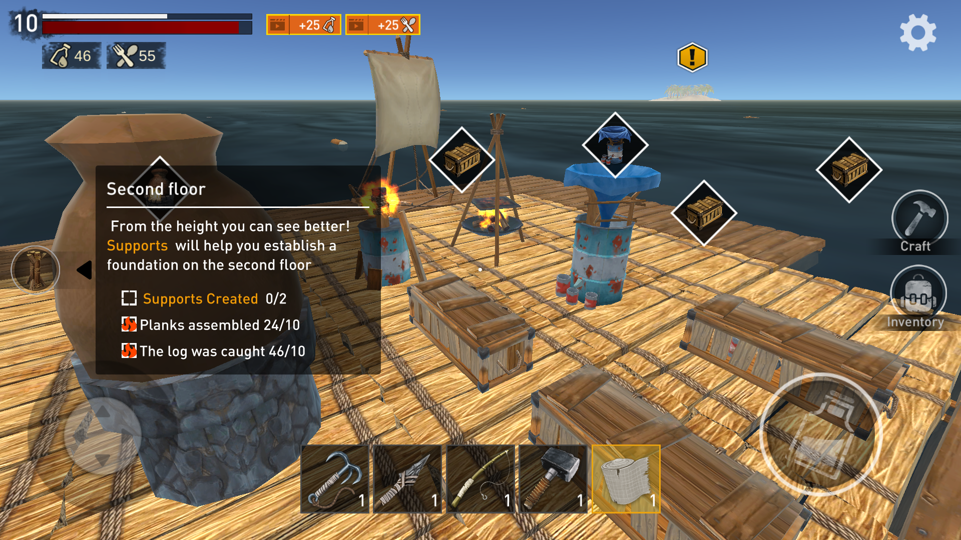 raft survival game on tablet cheats
