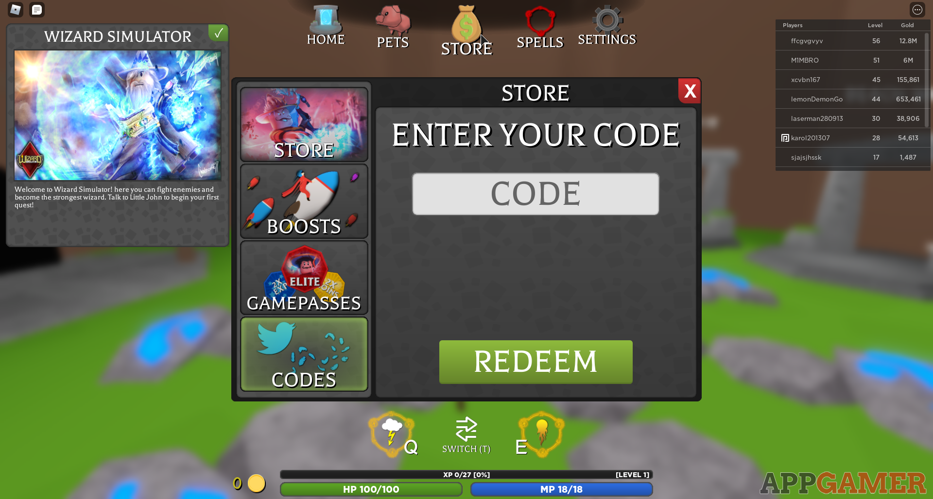 Wizard Simulator Codes on