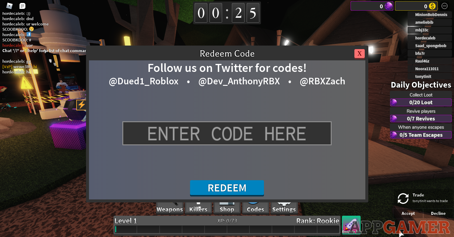 Survive The Killer Codes July 2021 Roblox - all codes for survivor roblox