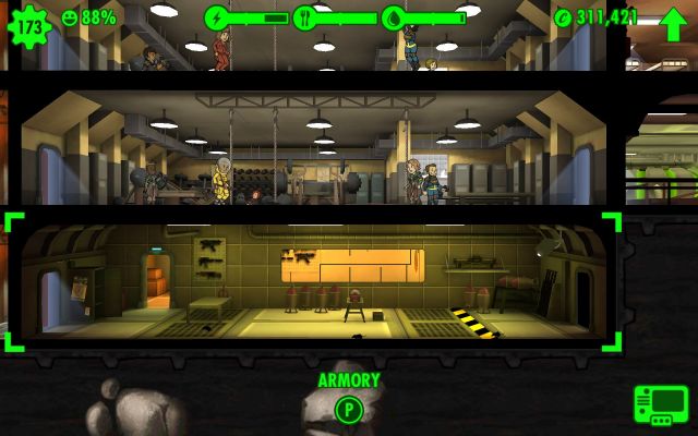 best fallout shelter weapon/armor layout