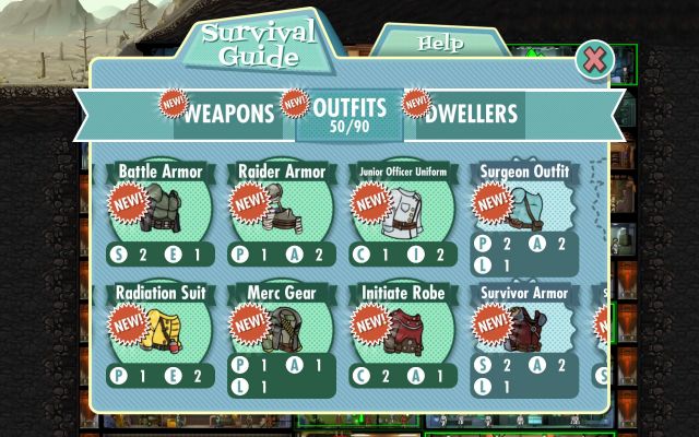 fallout shelter list of all weapons