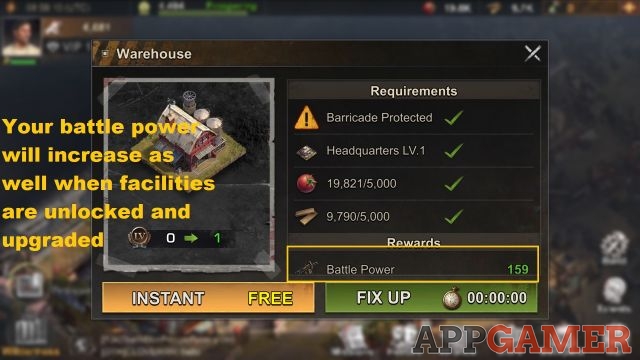 state of survival headquarters upgrade requirements
