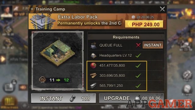 state of survival headquarters upgrade requirements