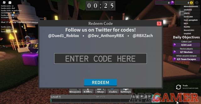 Survive The Killer Codes July 2021 Roblox - codes for survivor on roblox