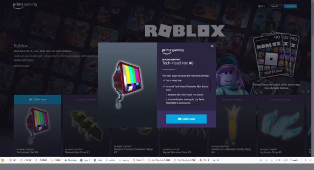 Roblox Codes - roblox prime gaming codes