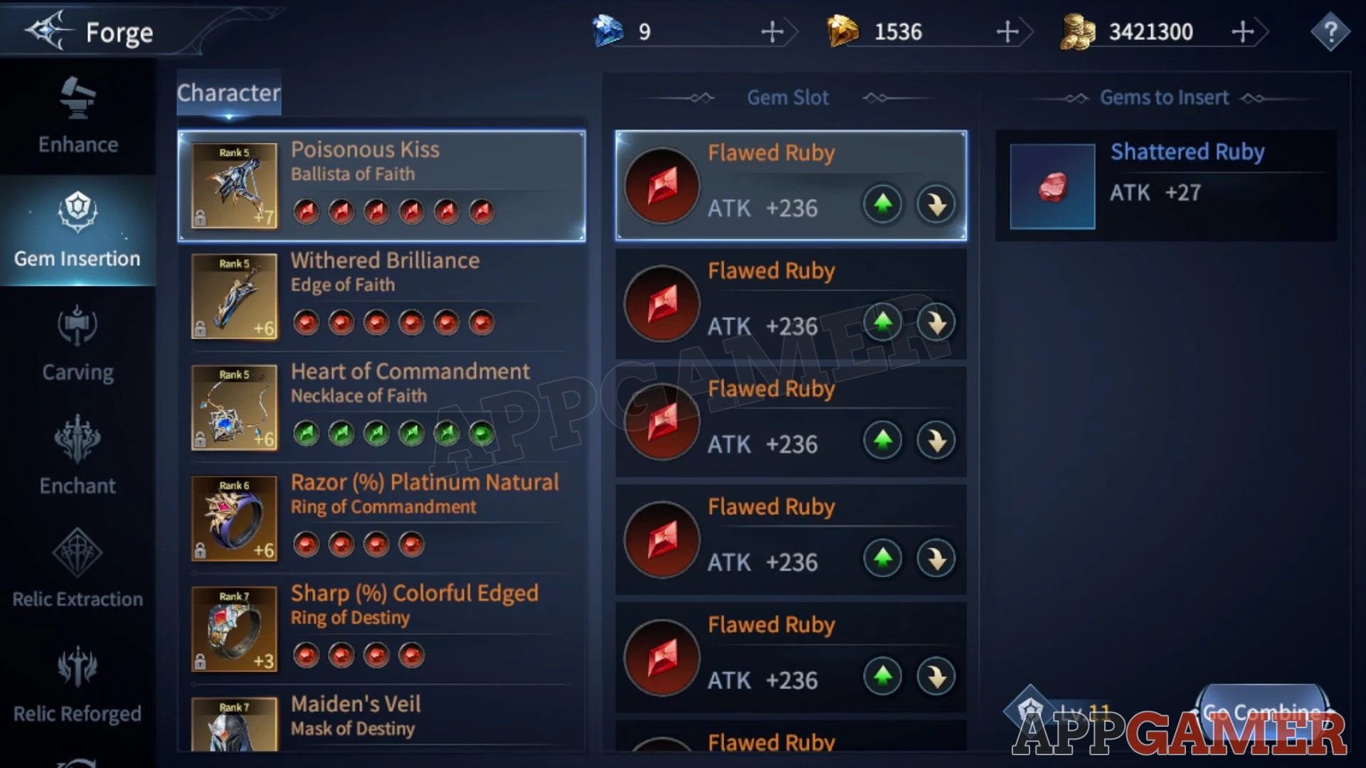 Gem Insertion - Immortal Awakening
