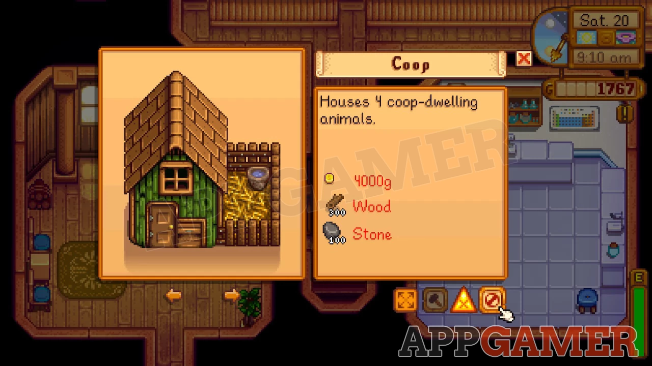 Stardew Valley How to get a Chicken Coop and Upgrade It