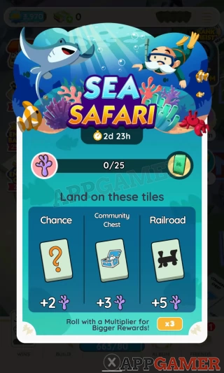 Monopoly GO Sea Safari Milestones - All Rewards and Tasks 