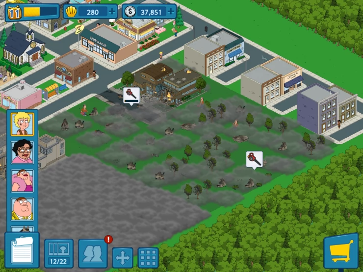 Your progress will continue to add new revenue and new quest opportunities, and eventually restores the large land mass that is Quahog