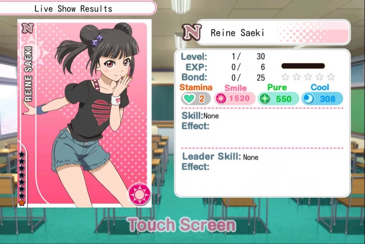 Example of a Normal, non-idolized card