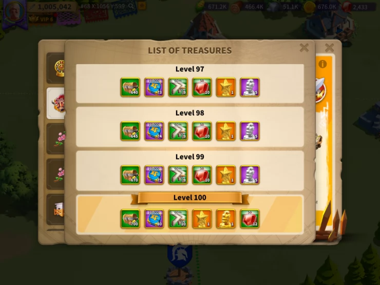 Rewards (Now there are only 50 levels!)