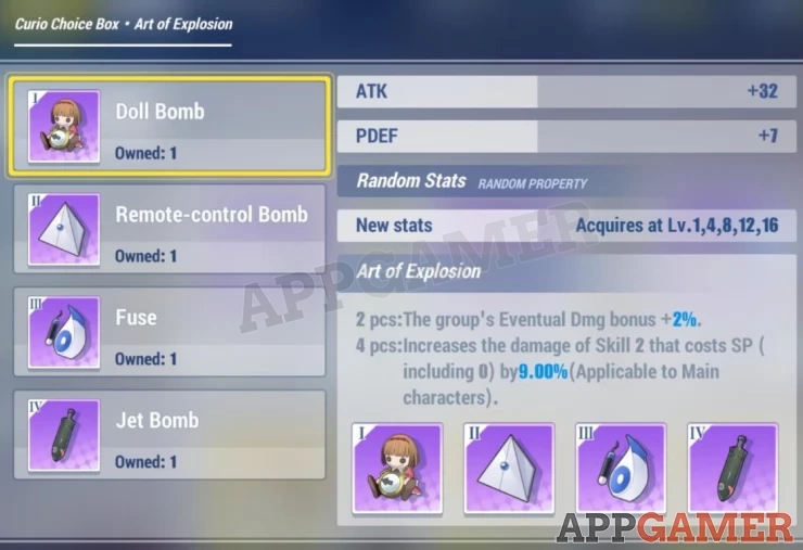Art of Explosion Set: Damage Boost, Skill 2 DMG Boost