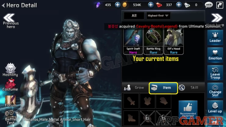 How to Equip Items to Heroes?