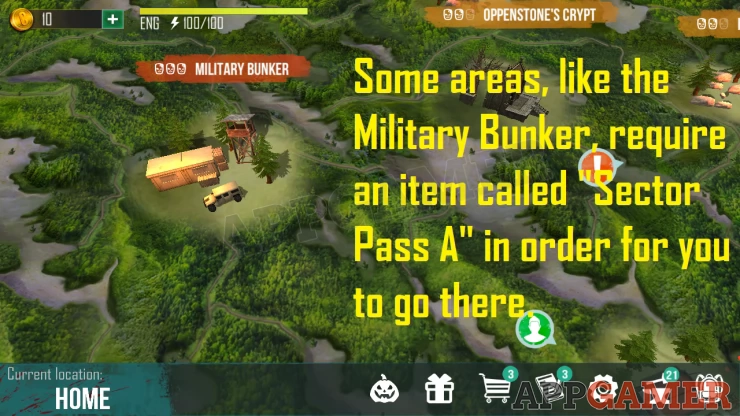 How do I access new areas like the Military Bunker or The Last Shelter?