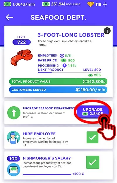 Why Can’t I Proceed with an Upgrade in Idle Supermarket Tycoon?