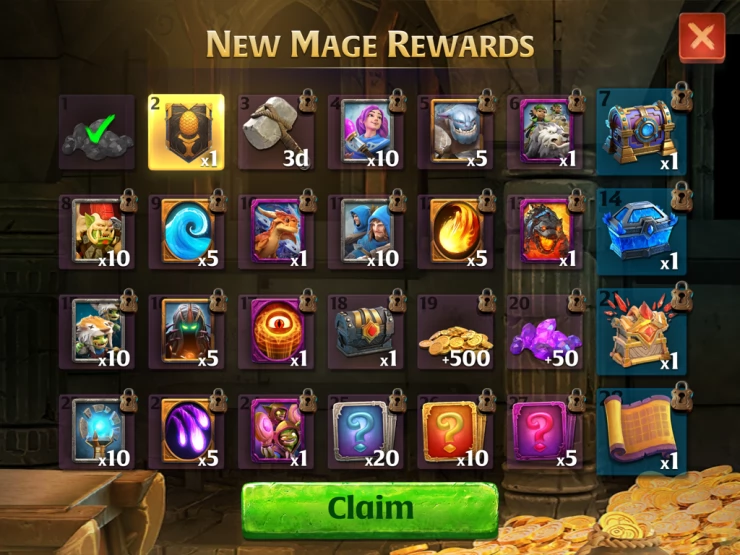 Daily New Mage Rewards