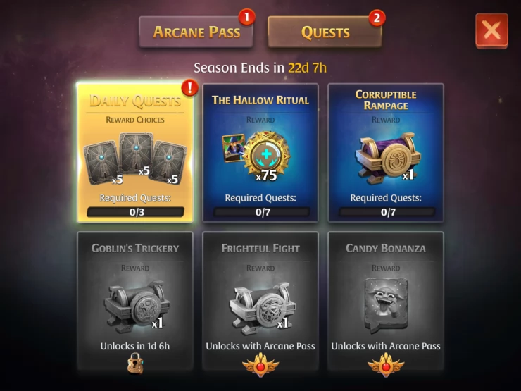 Complete Quests in Arcane Showdown