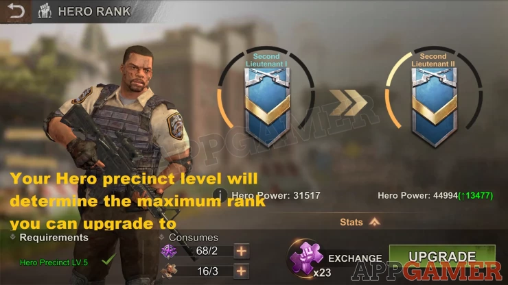 Use Hero Badges and Fragments to increase Rank