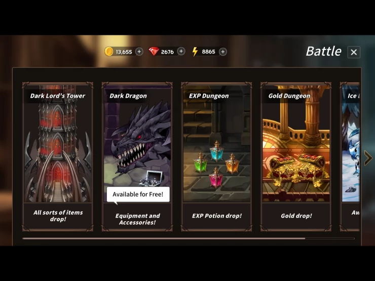 Choose Your Battle Dungeon and Start Collecting Rewards