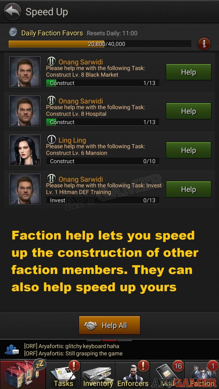 Faction help speeds up construction