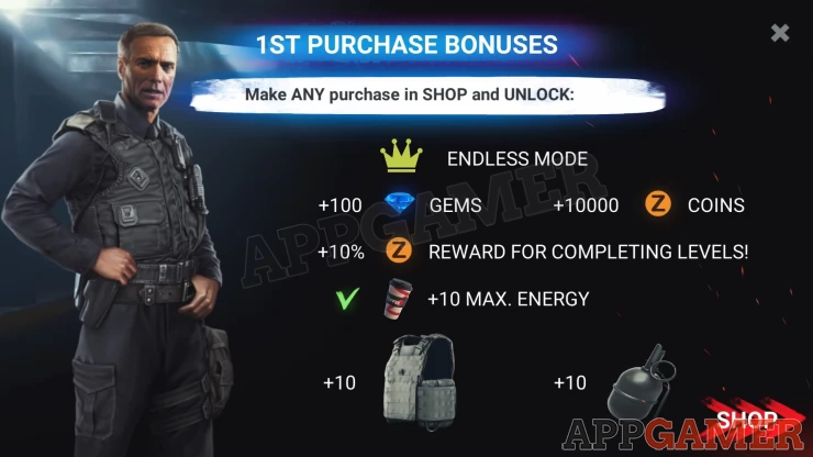 1st Purchase Bonus required to unlock Endless Mode