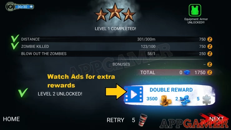 Rewards Screen