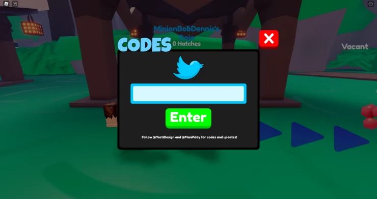 Anime Worlds Code Entry Screen