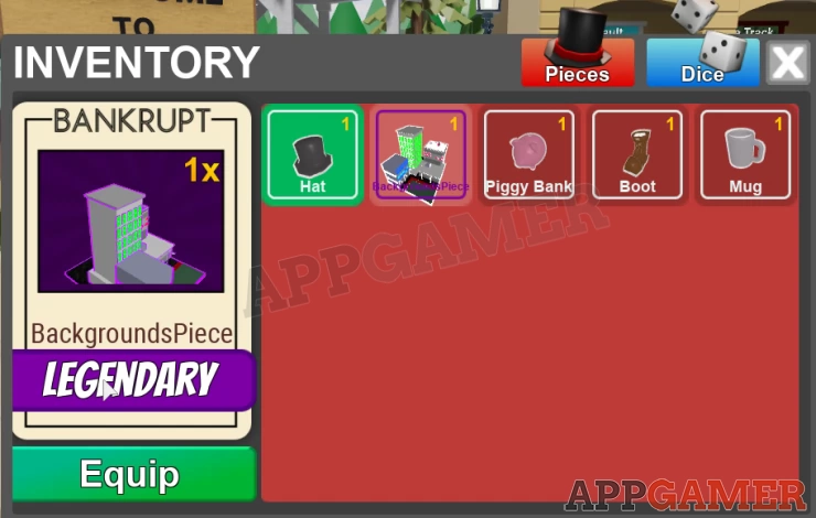 Find your free items in the inventory