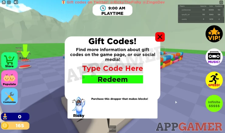 Code Entry Screen on Daycare Tycoon