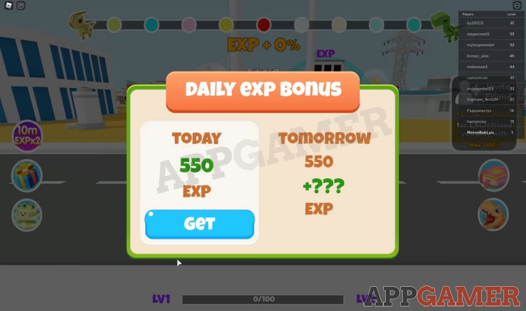 Get a Daily EXP Bonus
