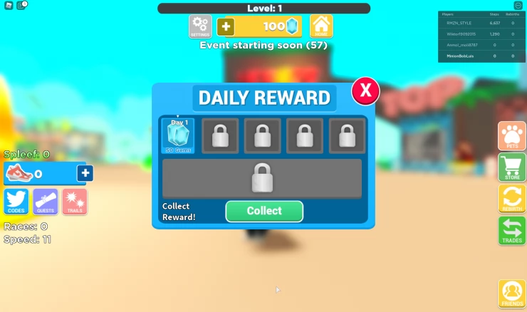 Hero's of Speed Daily Reward