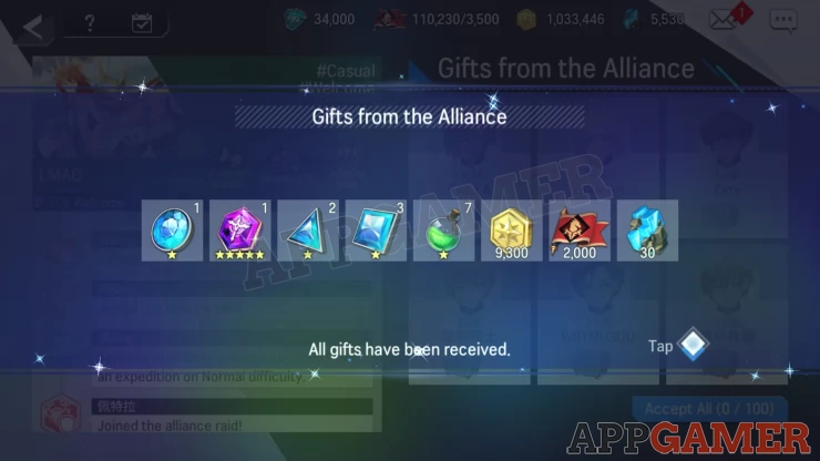 Players who dispatch heroes get Alliance gifts that can be shared with all members. Accept your gifts daily