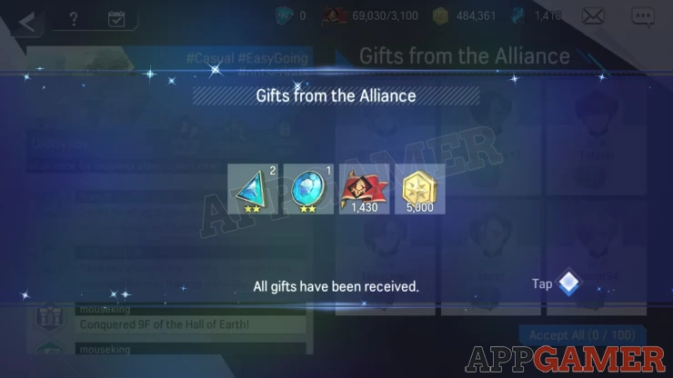 Get useful items from your Alliance