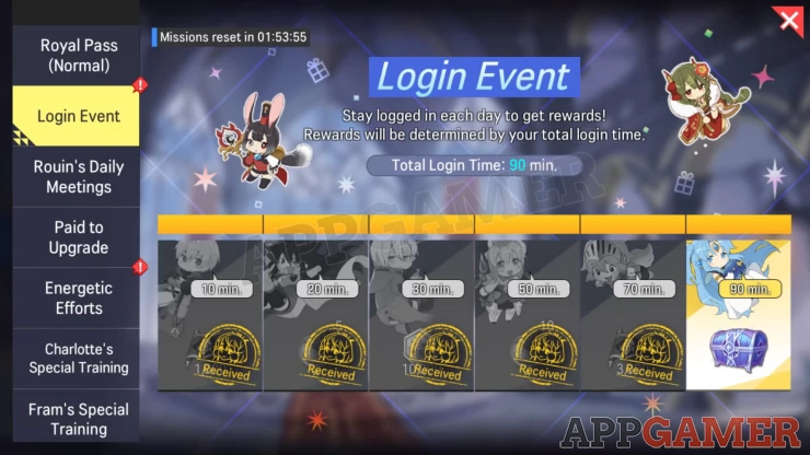 Check the different tabs in the Avillon Event section for possible rewards