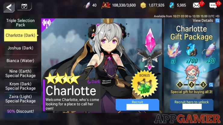 Purchase characters only if you really want to add them to your team