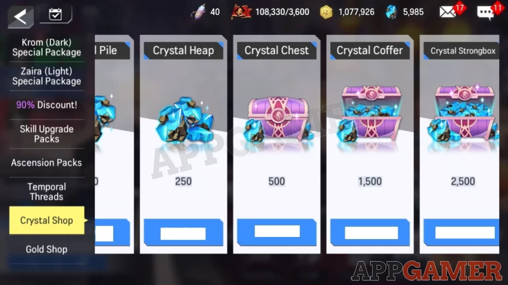 Get Crystals only when needed, there are free ways to get crystals in the game