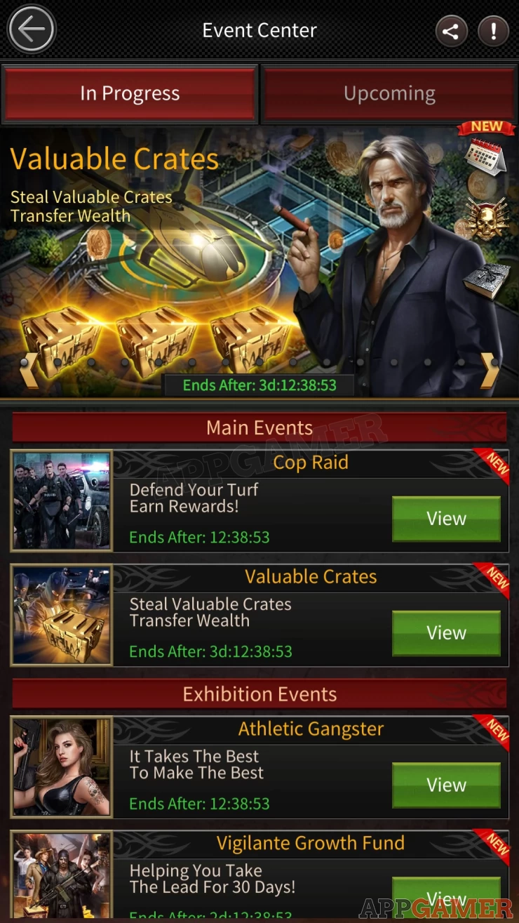 Check the Events Center to see ongoing events for rewards