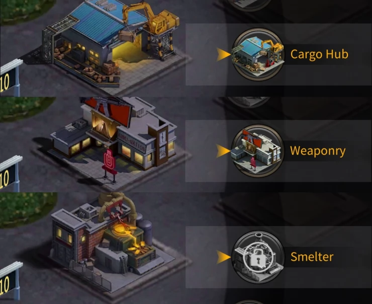 Cargo Hub, Weaponry, Smelter