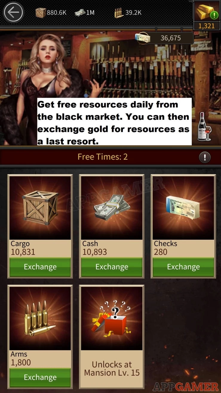 Claim free items from the Black Market