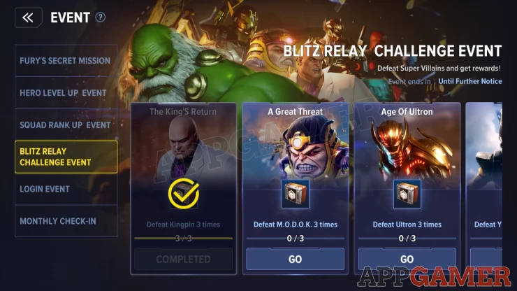 Defeat bosses in Blitz a specific number of times to get your reward
