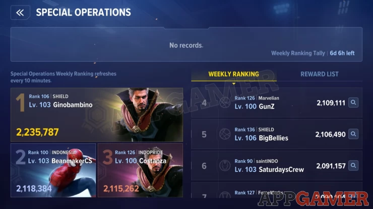 Get more rewards by getting in the Weekly Rankings