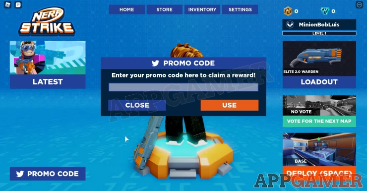 Enter your Promo Codes for NERF Strike