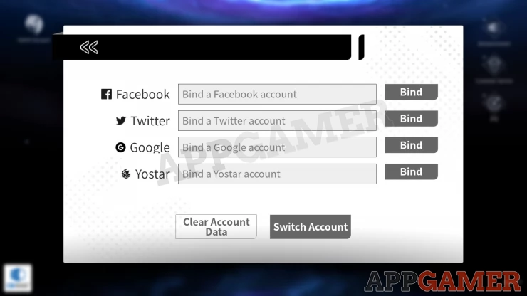Step 3: Bind your account to any of the options provided