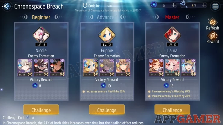 Challenge other players in the game and fight their team in the Chronospace Breach