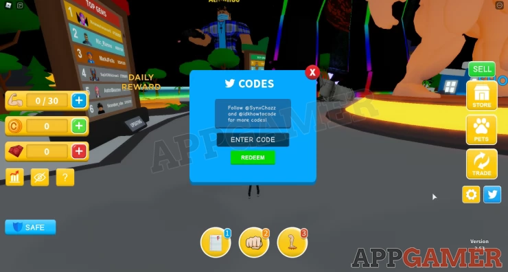 Redeem Codes for Workout Island
