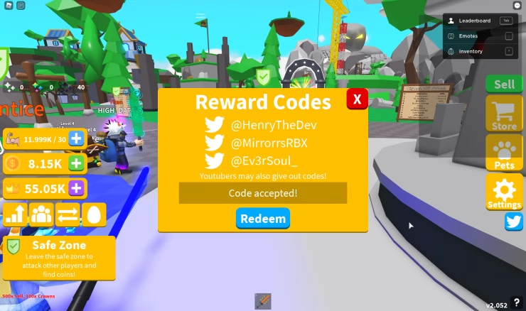 Enter the above codes for Saber Simulator on Roblox