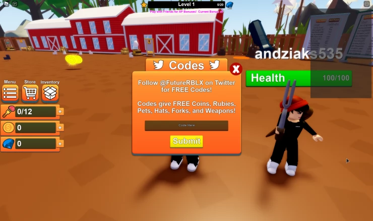 Sizzling Simulator Codes Entry Screen