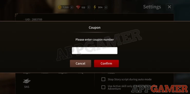 Redeem coupon codes for Sword Master Story